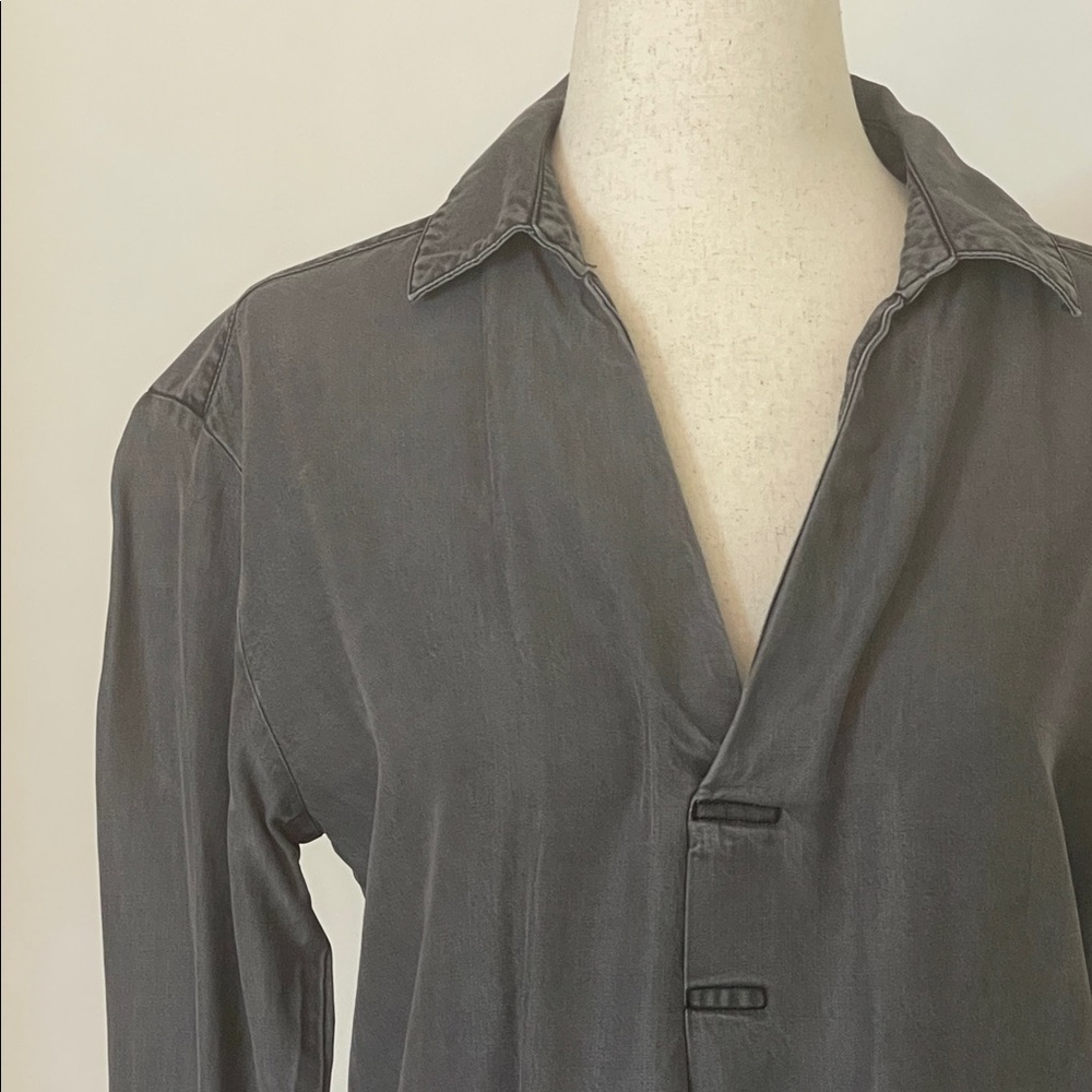 Daily Ritual Charcoal Gray Tunic Dress | Lyocell | Size Small - Picture 2 of 7